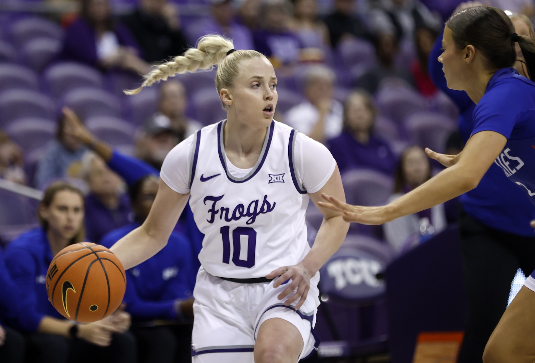 Hailey Van Lith #10 of the TCU Horned Frogs