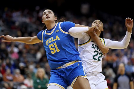 UCLA's Lauren Betts faces off against Baylor at the Coretta Scott King Classic in January.